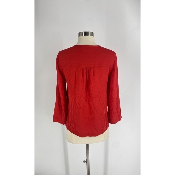 Diane Von Furstenberg Tie Up Long Sleeve Blouse - Picture 2 of 13